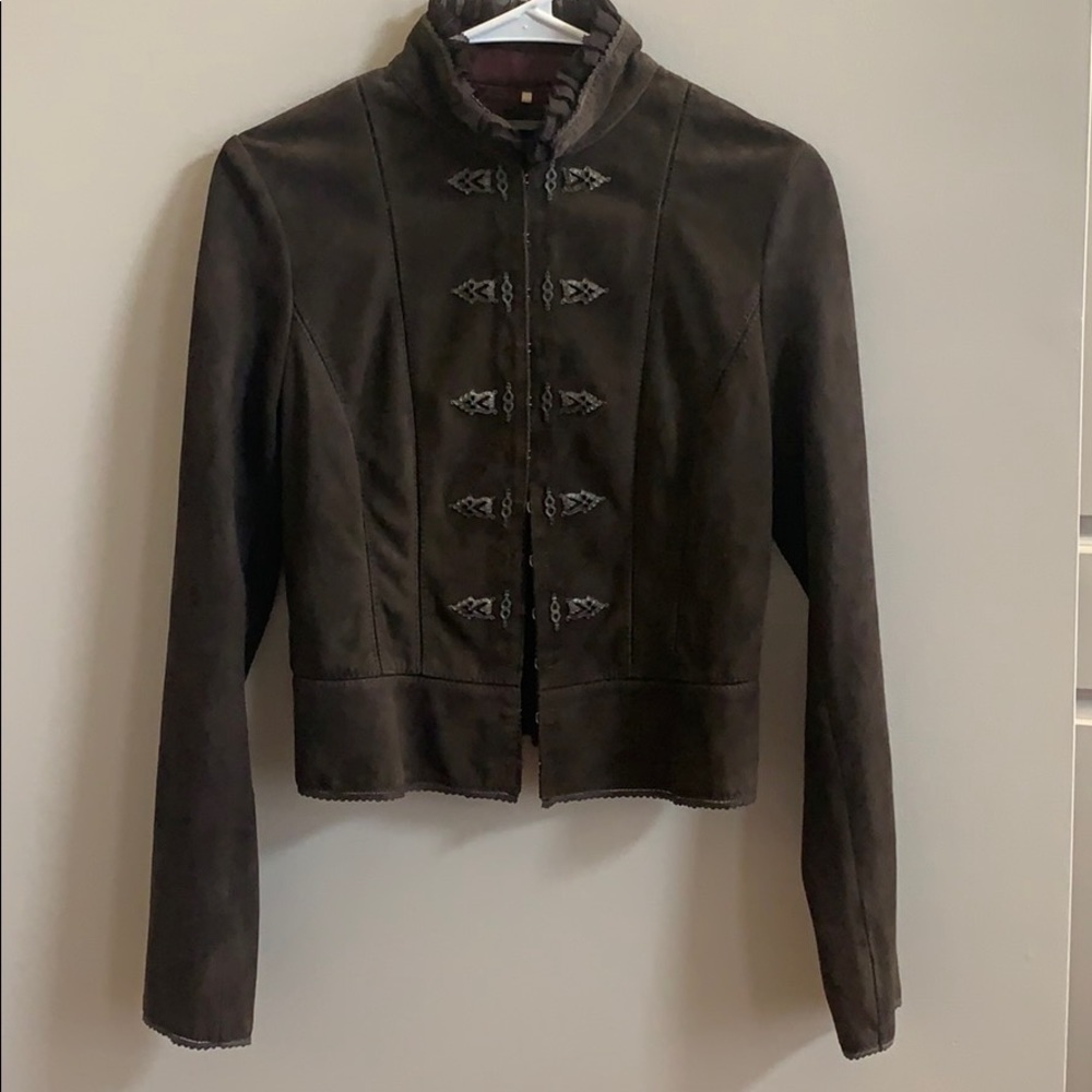 Elie Tahari brown suede blazer